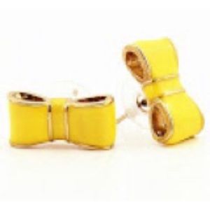 NEW Kate Spade Take A Bow Yellow Stud Earrings